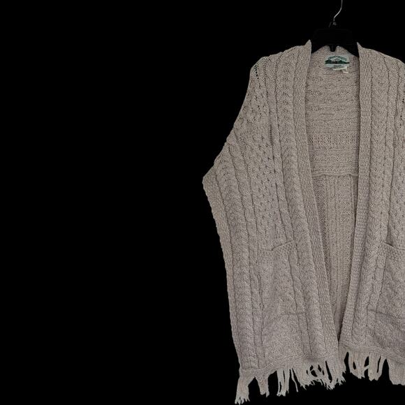 Aran Craft 100% Merino Wool Shawl Fringe Trim Parsnip Missy One Size - Picture 11 of 12